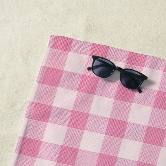 Baby Pink Gingham Strandtuch (Beispiel)