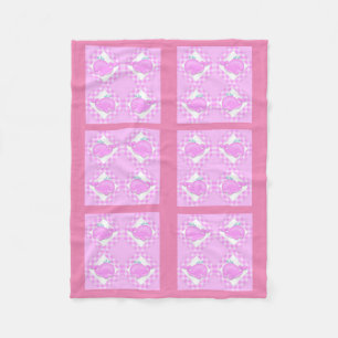Baby Pink Girl Quilt Whale Design Fleece Blanket