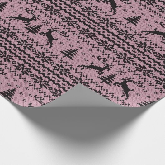 Baby Pink Girl Reindeer Sweater Weihnachten Geschenkpapier (Ecke)