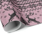 Baby Pink Girl Reindeer Sweater Weihnachten Geschenkpapier (Rolleneckpunkt)