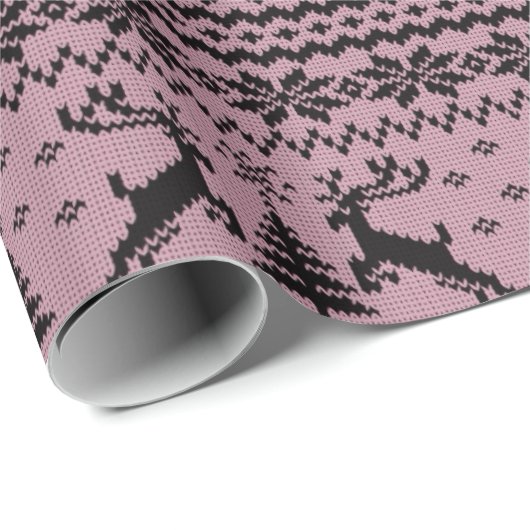 Baby Pink Girl Reindeer Sweater Weihnachten Geschenkpapier (Rolleneckpunkt)