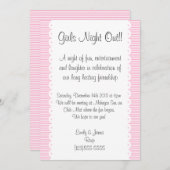 Baby Pink Girls Night Out Einladung (Vorne/Hinten)