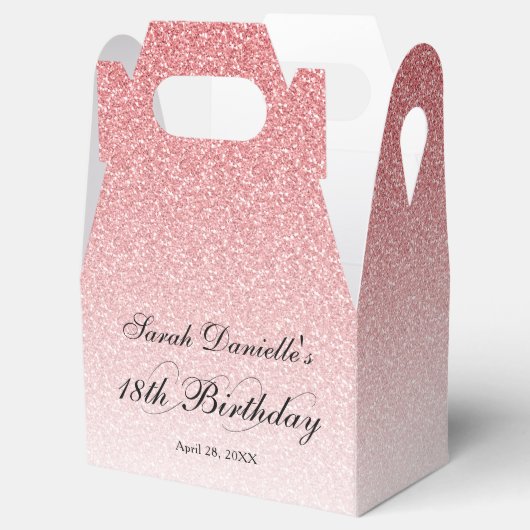 Baby Pink Glam Glitzer Personalisiert Geschenkschachtel (Geöffnet)