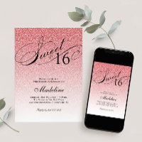 Baby Pink Glam Glitzer Sweet 16