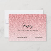 Baby Pink Glitzer Glam Personalisierte Antwortkart RSVP Karte (Vorderseite)