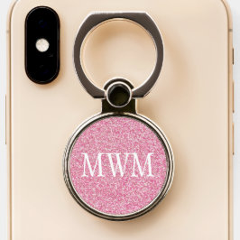 Baby Pink GLITZER Monogram Handy Ring