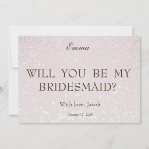 Baby Pink Glitzer wird meine Bridesmaid sein Einladung