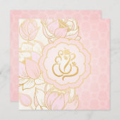 Baby Pink Gold Ganesh Indian Wedding Einladung (Vorne/Hinten)