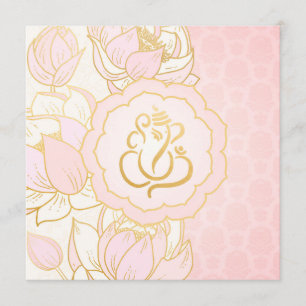 Baby Pink Gold Ganesh Indian Wedding Einladung