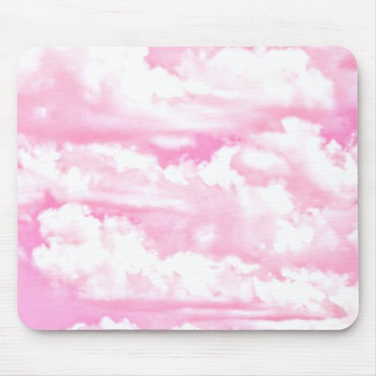 Baby Pink Happy Clouds Dekoration Mousepad (Vorne)