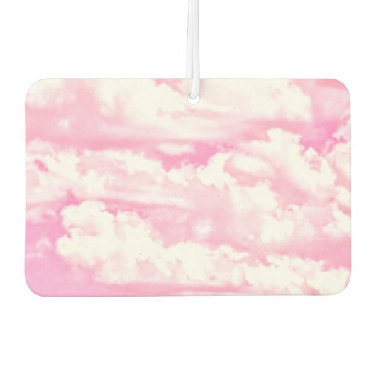 Baby Pink Happy Clouds Hintergrund Autolufterfrischer (Vorderseite)