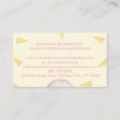 Baby Pink hausgemachte Käsekuchen Visitenkarte (Rückseite)