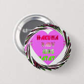 Baby Pink Hearts Hakuna Matata Baby Kids Design.p Button (Vorne & Hinten)