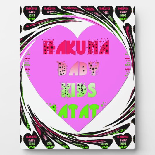 Baby Pink Hearts Hakuna Matata Baby Kids Design.p Fotoplatte (Vorderseite)