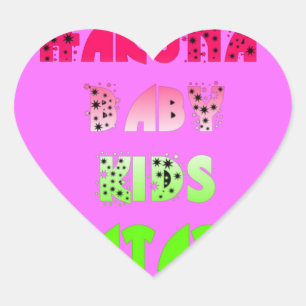 Baby Pink Hearts Hakuna Matata Baby Kids Design.p Herz-Aufkleber