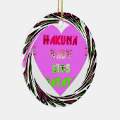 Baby Pink Hearts Hakuna Matata Baby Kids Design.p Keramik Ornament (Rechts)