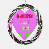Baby Pink Hearts Hakuna Matata Baby Kids Design.p Keramik Ornament (Links)