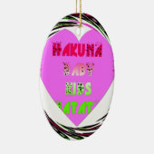 Baby Pink Hearts Hakuna Matata Baby Kids Design.p Keramikornament (Rechts)