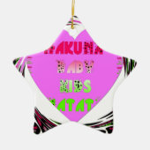 Baby Pink Hearts Hakuna Matata Baby Kids Design.p Keramikornament (Vorne)