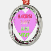 Baby Pink Hearts Hakuna Matata Baby Kids Design.p Ornament Aus Metall (Links)