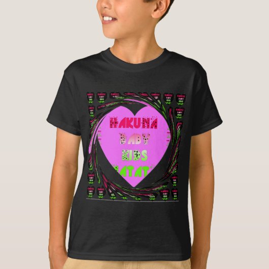 Baby Pink Hearts Hakuna Matata Baby Kids Design.p T-Shirt (Vorderseite)