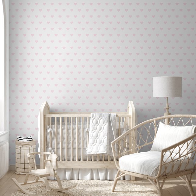 Baby Pink Hearts Kindergarten Kinderzimmer Innende Tapete (Kinder)