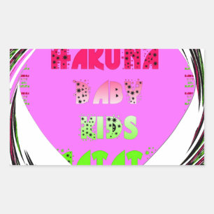 Baby Pink Herzen Hakuna Matata Baby Kids Design.p Rechteckiger Aufkleber