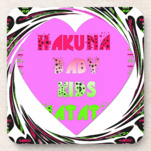 Baby Pink Herzen Hakuna Matata Baby Kids Design.p Untersetzer