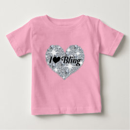 Baby Pink Imitate Rautenherz "I Liebe Bling" Desig Baby T-shirt