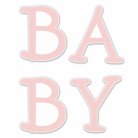 Baby Pink Kinderzimmer kundenspezifisch geschnitte Aufkleber (Vorderseite)