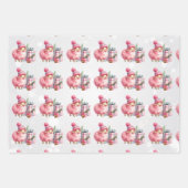 Baby Pink Lambs Weihnachtskids Geschenkpapier Set (Vorderseite)