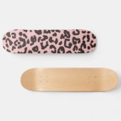 Baby Pink Leopard Animal Print Skateboard (Horizontal)
