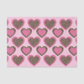Baby Pink Leopard Hearts Party Seidenpapier (Vorderseite)