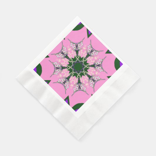 Baby Pink Lila Monogram Motif Napkins Serviette (Ecke)