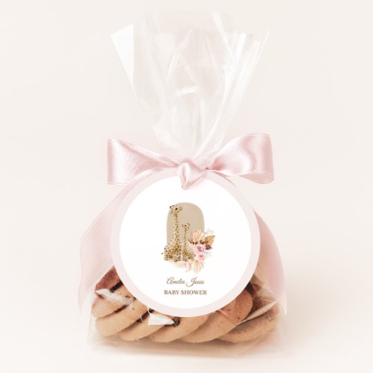 Baby Pink Pampas Grass Giraffe Baby Dusche Geschenkanhänger