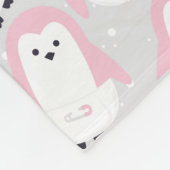 Baby Pink Pinguin Pattern Fleece Blanket (Ecke)