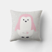 Baby Pink Pinguin Throw Kissen (Rückseite)