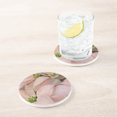 Baby Pink Poinsettia Sandstein Untersetzer (Seite)