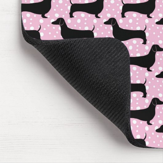 Baby Pink Polka Dackeln Mousepad (Ecke)