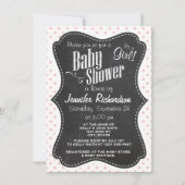 Baby Pink Polka Dots; Halbpension Einladung (Vorderseite)