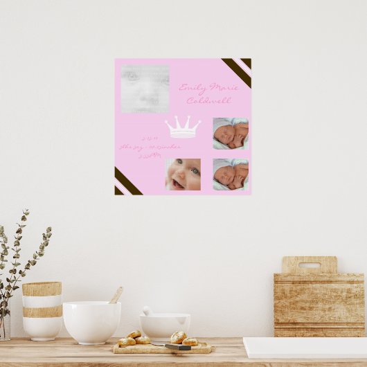 Baby Pink Queen Collage Gerahmt Wall Art Poster (Küche)