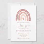 Baby Pink Rainbow Es ist ein Girl Drive by Baby Sh Einladung (Vorderseite)