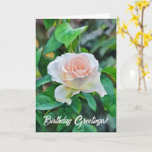 Baby Pink Rose Flower Garden Art Geburtstag Karte (Gelbe Blume)