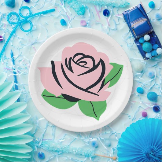 Baby Pink Rose Pappteller (Party)