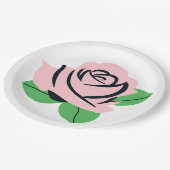 Baby Pink Rose Pappteller (Schrägansicht)