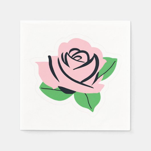 Baby Pink Rose Serviette (Vorderseite)