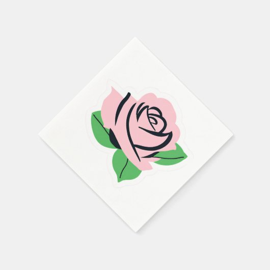 Baby Pink Rose Serviette (Ecke)