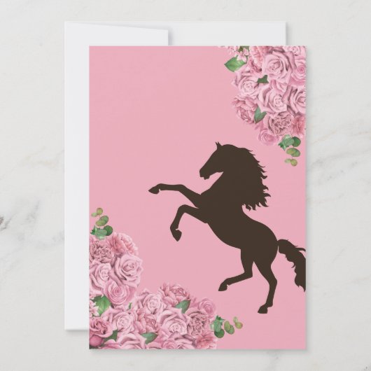 Baby Pink Rose Western Charro Quinceañera Einladung (Rückseite)