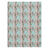 Baby-Pink-Rosen mit Salbeigrünen Blättern Tischdecke (Vorderseite)