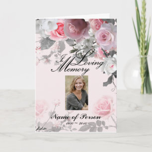 Baby Pink Roses Funeral Program Programm